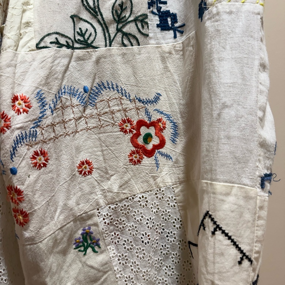 NWT Free People  Embroidered Wide Leg Pants - Picture 9 of 9